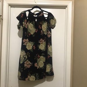 Black and floral off shoulder Francesca's dress